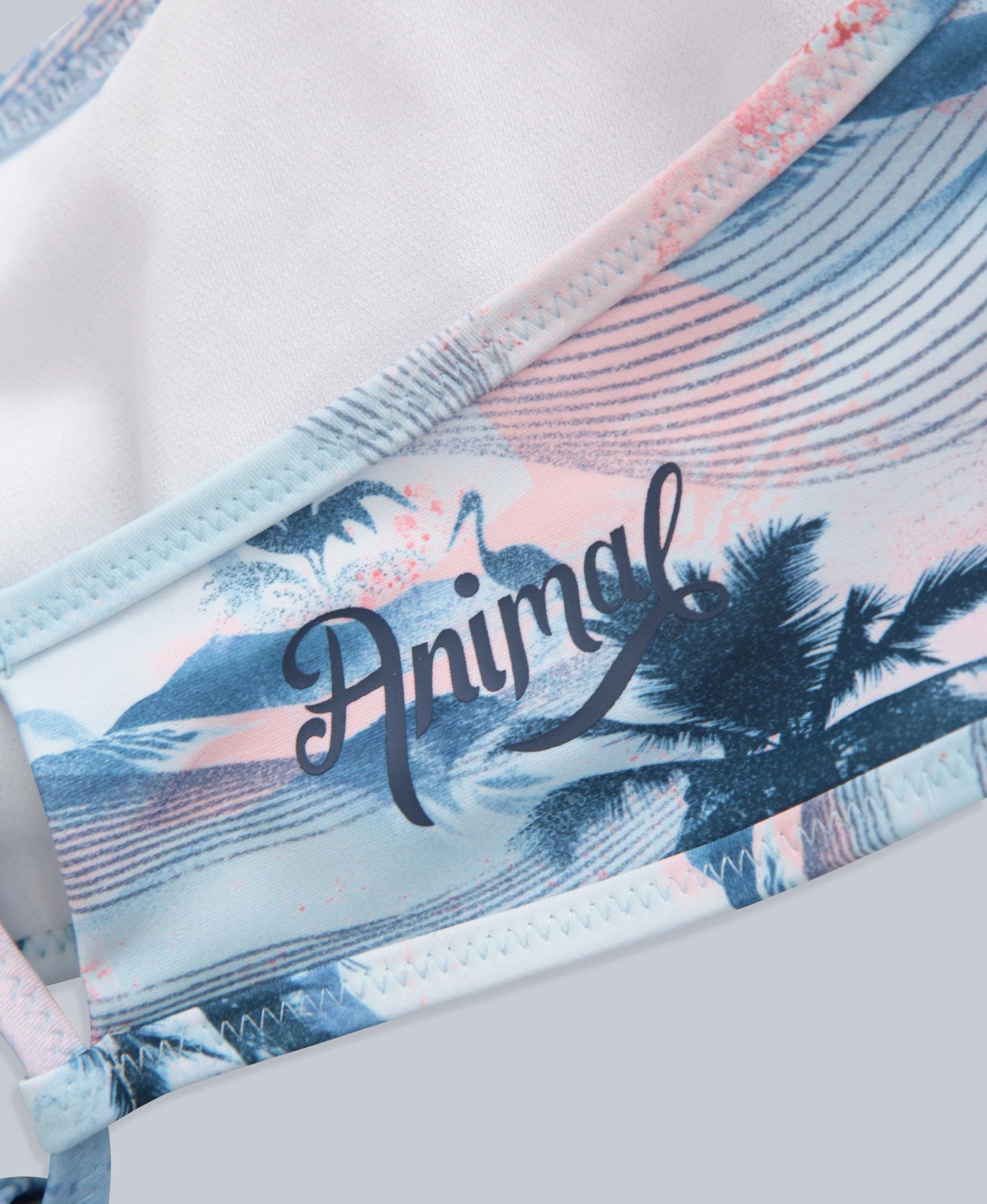 Atlantic Womens Printed Tie Back Bikini Top - Pale Blue - Image 8