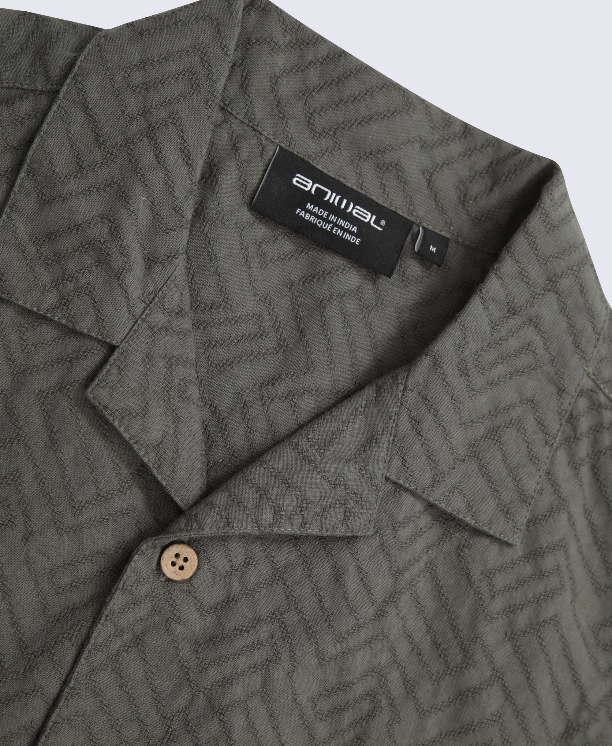 Fiji Mens Textured Shirt - Green - Image 8