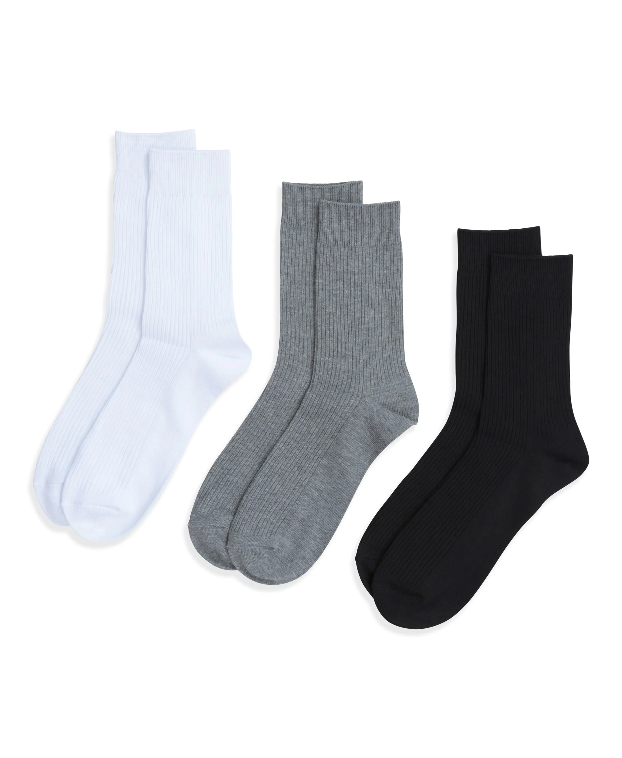 Flynn Mens Ribbed Mid Calf Socks- 3 Pack - Black - Image 6