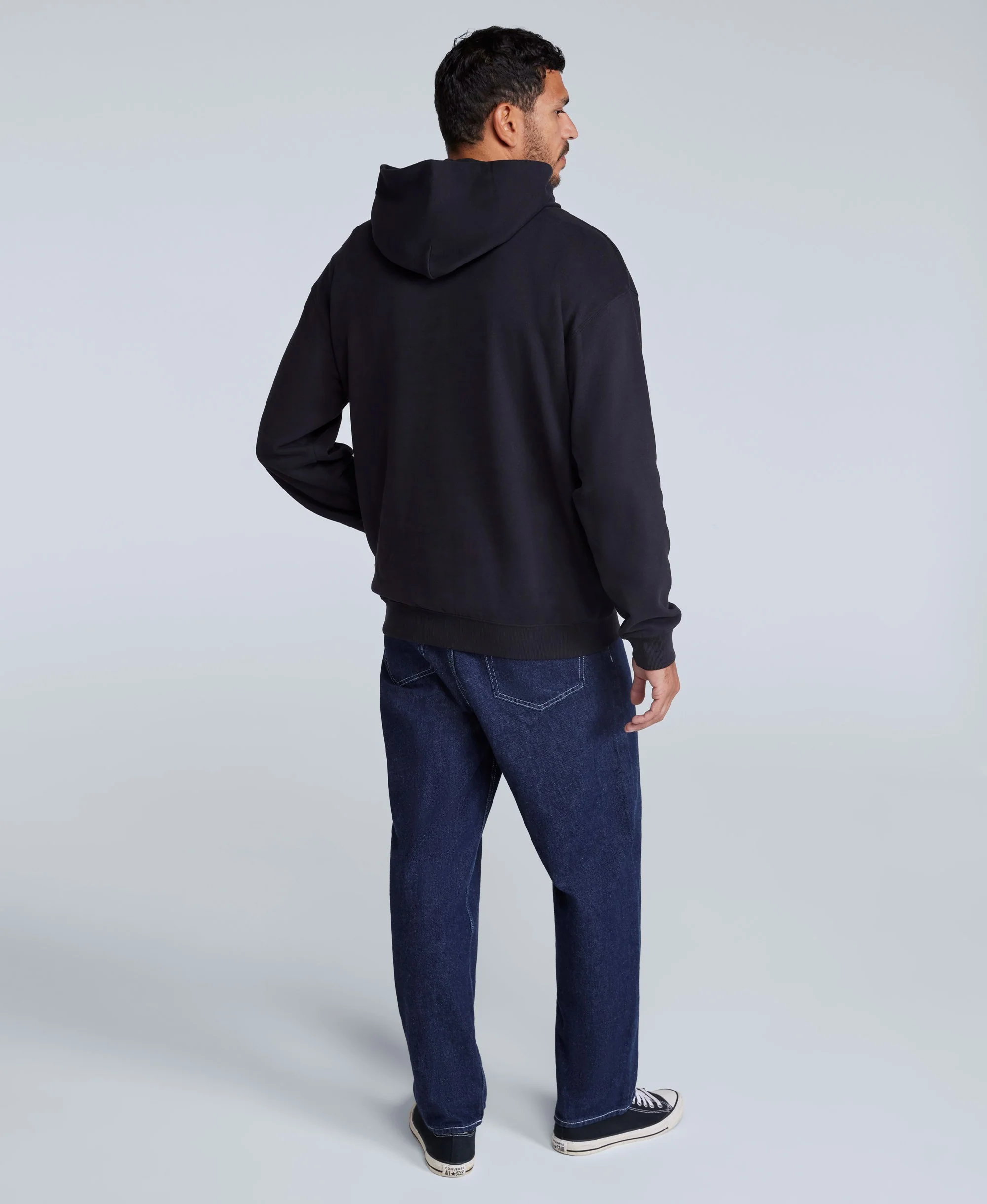 Icon Mens Drop Shoulder Hoodie - Jet Black - Image 4