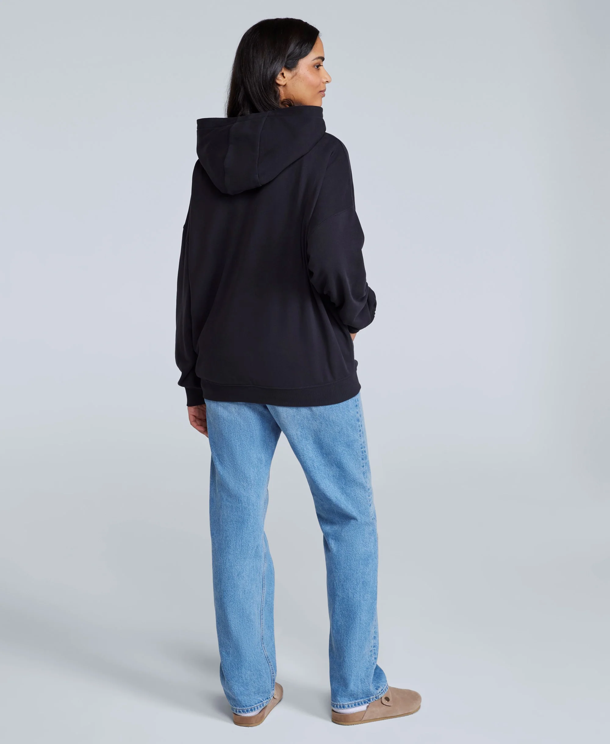 Idol Womens Drop Shoulder Hoodie - Jet Black - Image 4